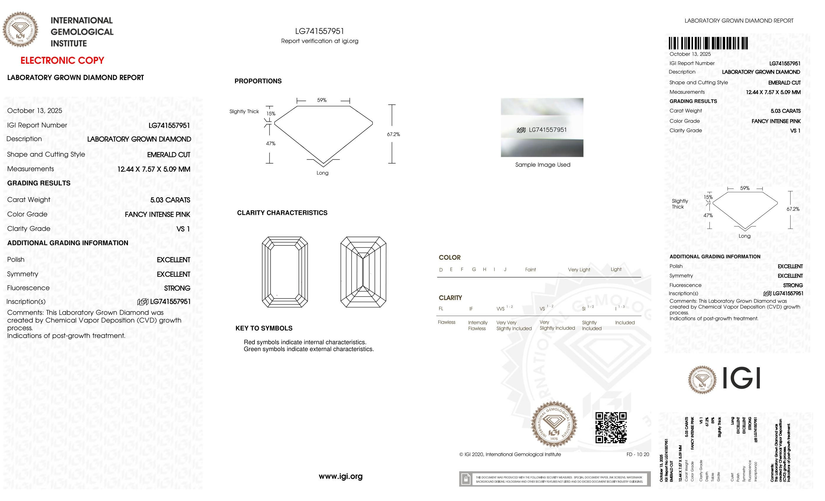 5.03 Carats Lab Grown FANCY INTENSE PINK Diamond Loose VS1 | $10,250 Estimated Retail Value (UGL & IGI Certs) | Emerald Cut| Brand New at PristineAuction.com 5.03 Carats Lab Grown FANCY INTENSE PINK Diamond Loose VS1 | $10,250 Estimated Retail Value (UGL & IGI Certs) | Emerald Cut| Brand New at PristineAuction.com