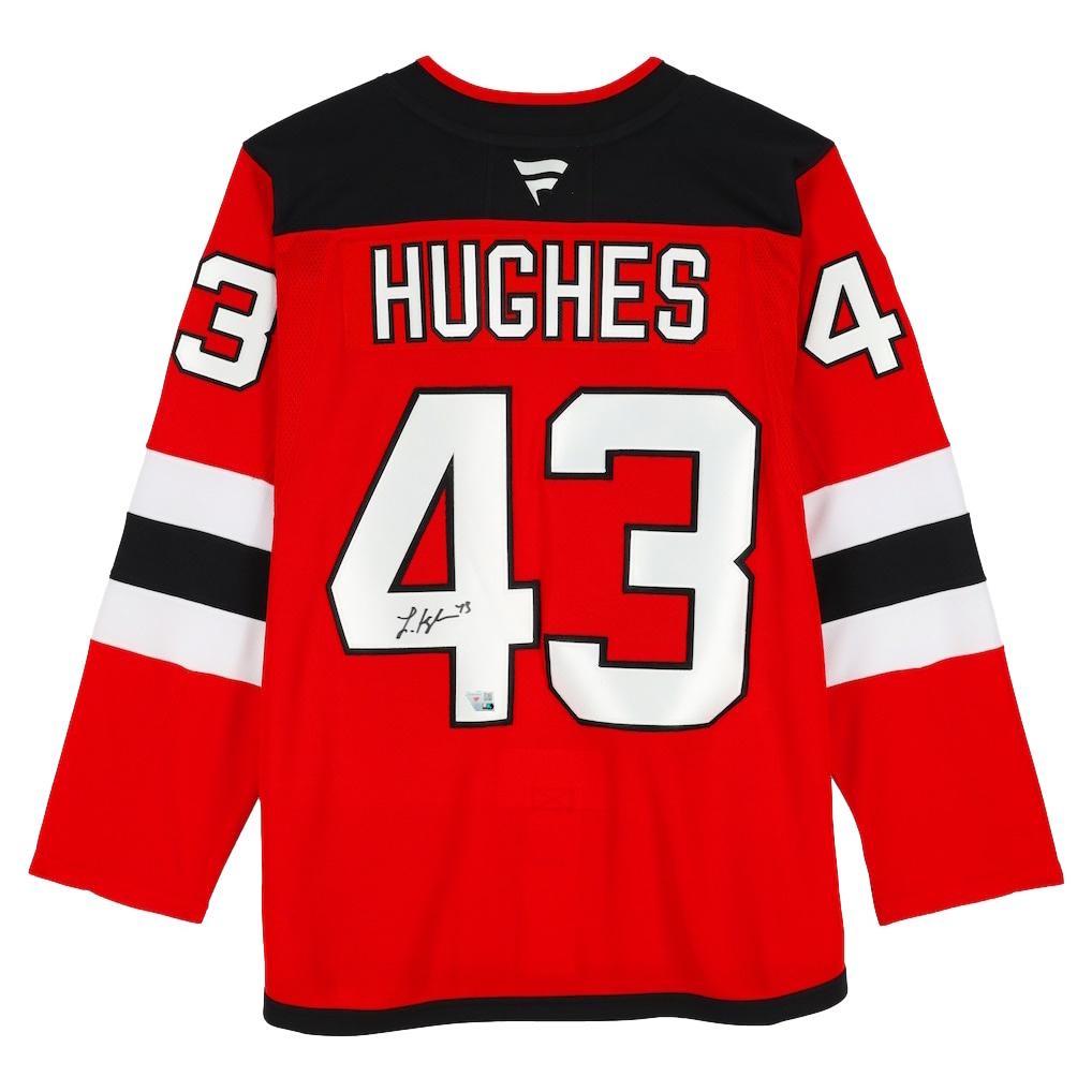 Luke Hughes Signed Devils Fanatics Authentic Jersey (Fanatics) at PristineAuction.com Luke Hughes Signed Devils Fanatics Authentic Jersey (Fanatics) at PristineAuction.com