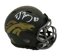 Ed McCaffrey Signed Broncos Salute to Service Alternate Speed Mini Helmet (Beckett) at PristineAuction.com