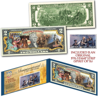 United States of America "250th Anniversary" Spirit of 1776 Genuine Stamps & July 4th USA 250 $2 Bill at PristineAuction.com