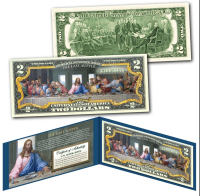 "The Last Supper" Genuine Legal Tender Colorized US $2 Bill at PristineAuction.com