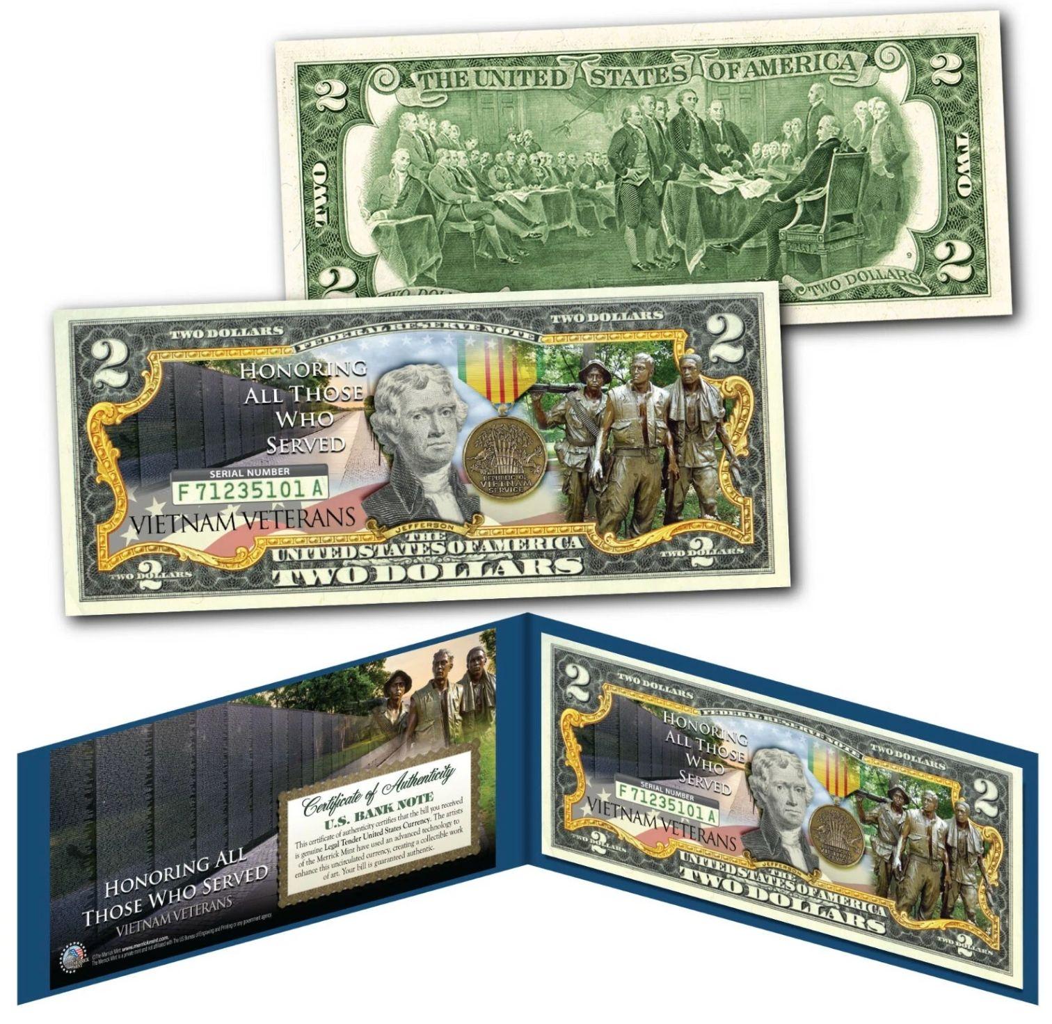 Vietnam War Veterans 50th Anniversary Official Legal Tender U.S. $2 Bill at PristineAuction.com Vietnam War Veterans 50th Anniversary Official Legal Tender U.S. $2 Bill at PristineAuction.com
