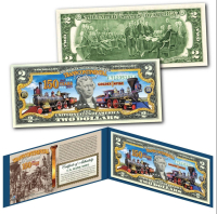 "Transcontinental Railroad" 150th Anniversary Train Locomotive Genuine US $2 Bill at PristineAuction.com