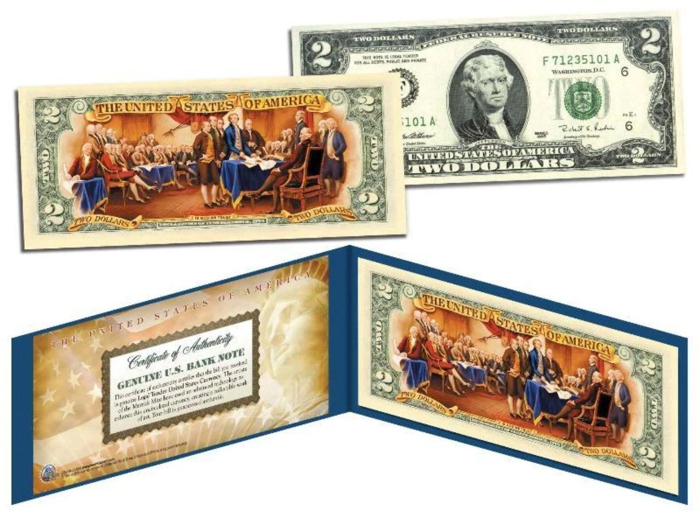 Genuine Legal Tender Colorized $2 U.S Bill at PristineAuction.com Genuine Legal Tender Colorized $2 U.S Bill at PristineAuction.com