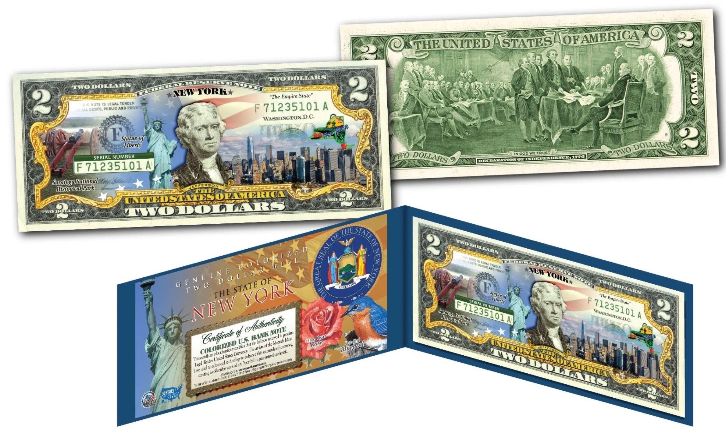 "Honoring America's 50 States: New York" Genuine Legal Tender US $2 Bill at PristineAuction.com "Honoring America's 50 States: New York" Genuine Legal Tender US $2 Bill at PristineAuction.com