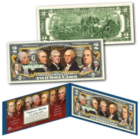 "Founding Fathers of The United States" Colorized Genuine Legal Tender US $2 Bill at PristineAuction.com