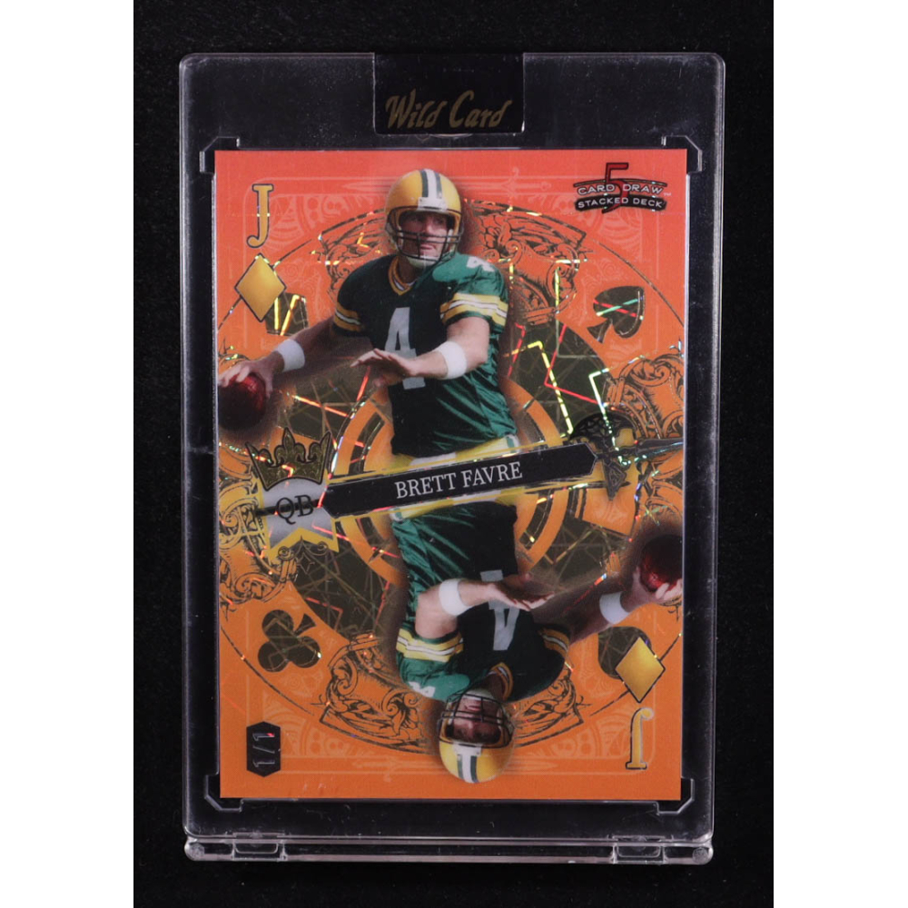 Brett Favre 2024 Wild Card 5 Card Draw Stacked Deck Jack Orange Lazer #BFN #1/1 at PristineAuction.com