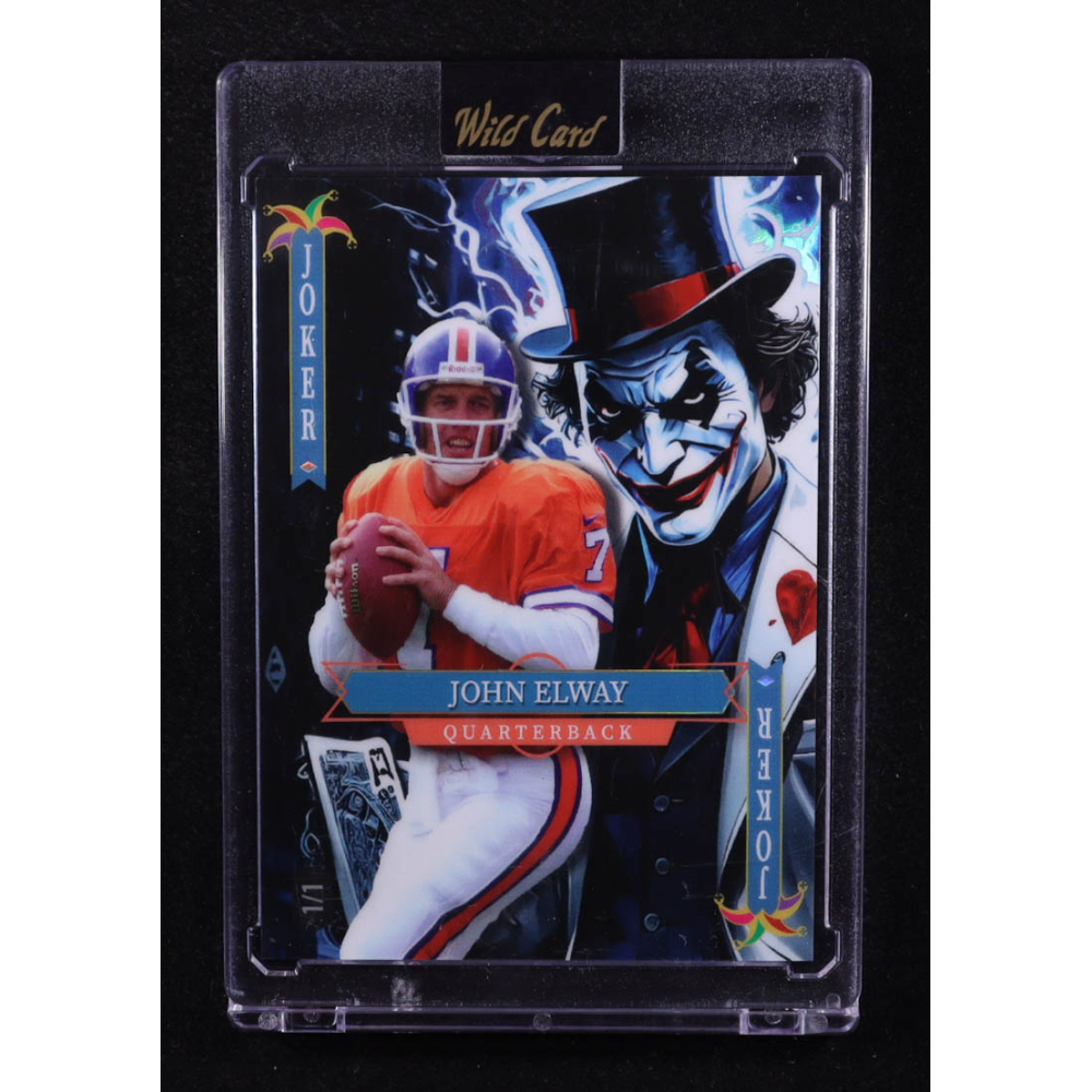 John Elway 2025 Wild Card Jokers Wild Joker Rainbow #JENt05 #1/1 at PristineAuction.com