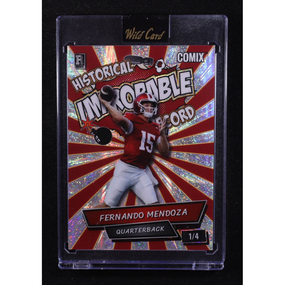 Fernando Mendoza 2025 Wild Card Comix Improbable Disco Ball #FM03 #1/4 RC at PristineAuction.com