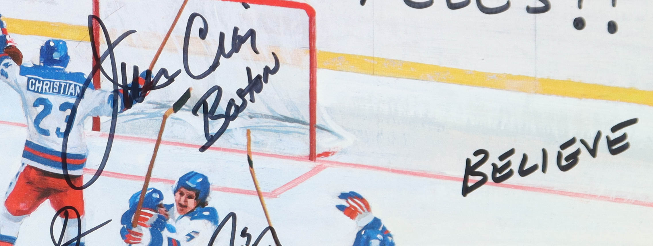 Herb Brooks, Mike Eruzione, Jim Craig | 1980 Team USA LE "Miracle on Ice" Custom Framed Lithograph Team-Signed & Inscribed by (20) (Beckett) at PristineAuction.com Herb Brooks, Mike Eruzione, Jim Craig | 1980 Team USA LE "Miracle on Ice" Custom Framed Lithograph Team-Signed & Inscribed by (20) (Beckett) at PristineAuction.com