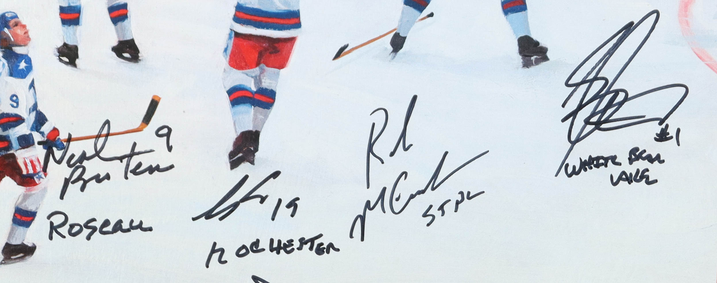 Herb Brooks, Mike Eruzione, Jim Craig | 1980 Team USA LE "Miracle on Ice" Custom Framed Lithograph Team-Signed & Inscribed by (20) (Beckett) at PristineAuction.com Herb Brooks, Mike Eruzione, Jim Craig | 1980 Team USA LE "Miracle on Ice" Custom Framed Lithograph Team-Signed & Inscribed by (20) (Beckett) at PristineAuction.com