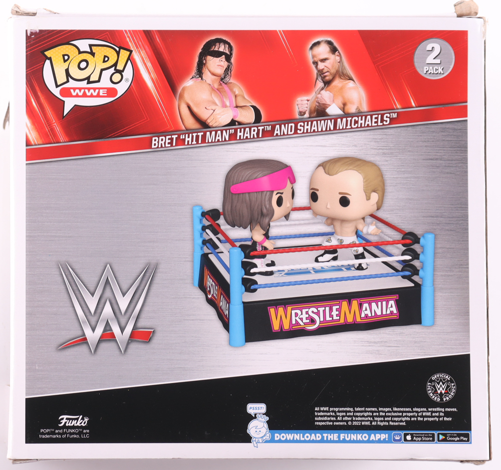 Bret "Hit Man" Hart & Shawn Michaels Signed WWE 2-Pack Funko Pop! Vinyl Figure (Fanatics) at PristineAuction.com Bret "Hit Man" Hart & Shawn Michaels Signed WWE 2-Pack Funko Pop! Vinyl Figure (Fanatics) at PristineAuction.com