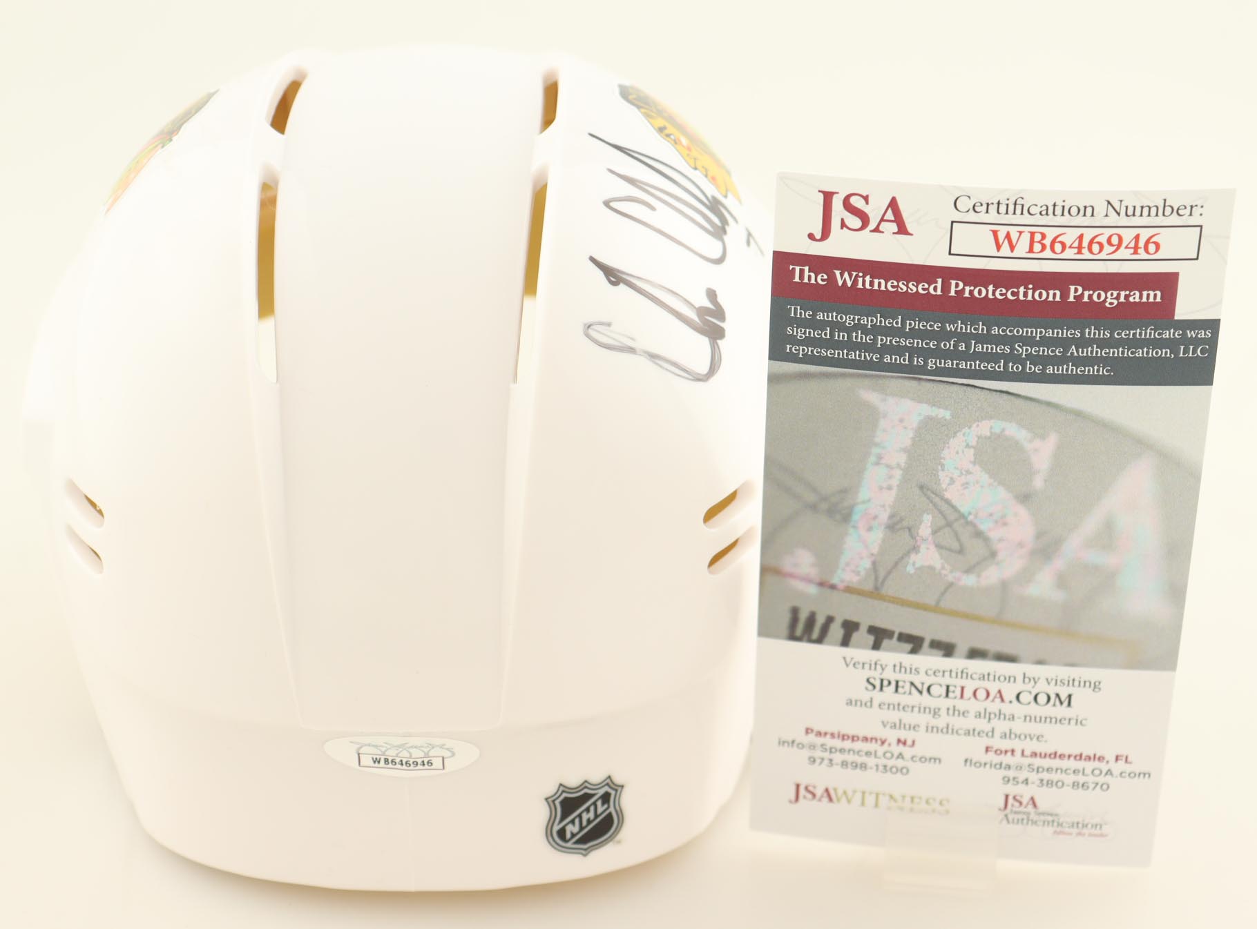 Chris Chelios Signed Blackhawks Mini Helmet Inscribed "HOF 2013" (JSA) at PristineAuction.com Chris Chelios Signed Blackhawks Mini Helmet Inscribed "HOF 2013" (JSA) at PristineAuction.com