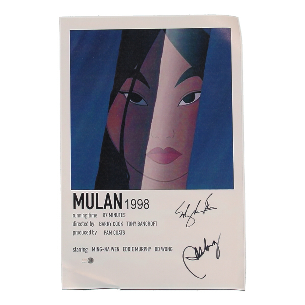 Ming-Na Wen & BD Wong Signed "Mulan" 12x18 Vinyl Photo (JSA) at PristineAuction.com