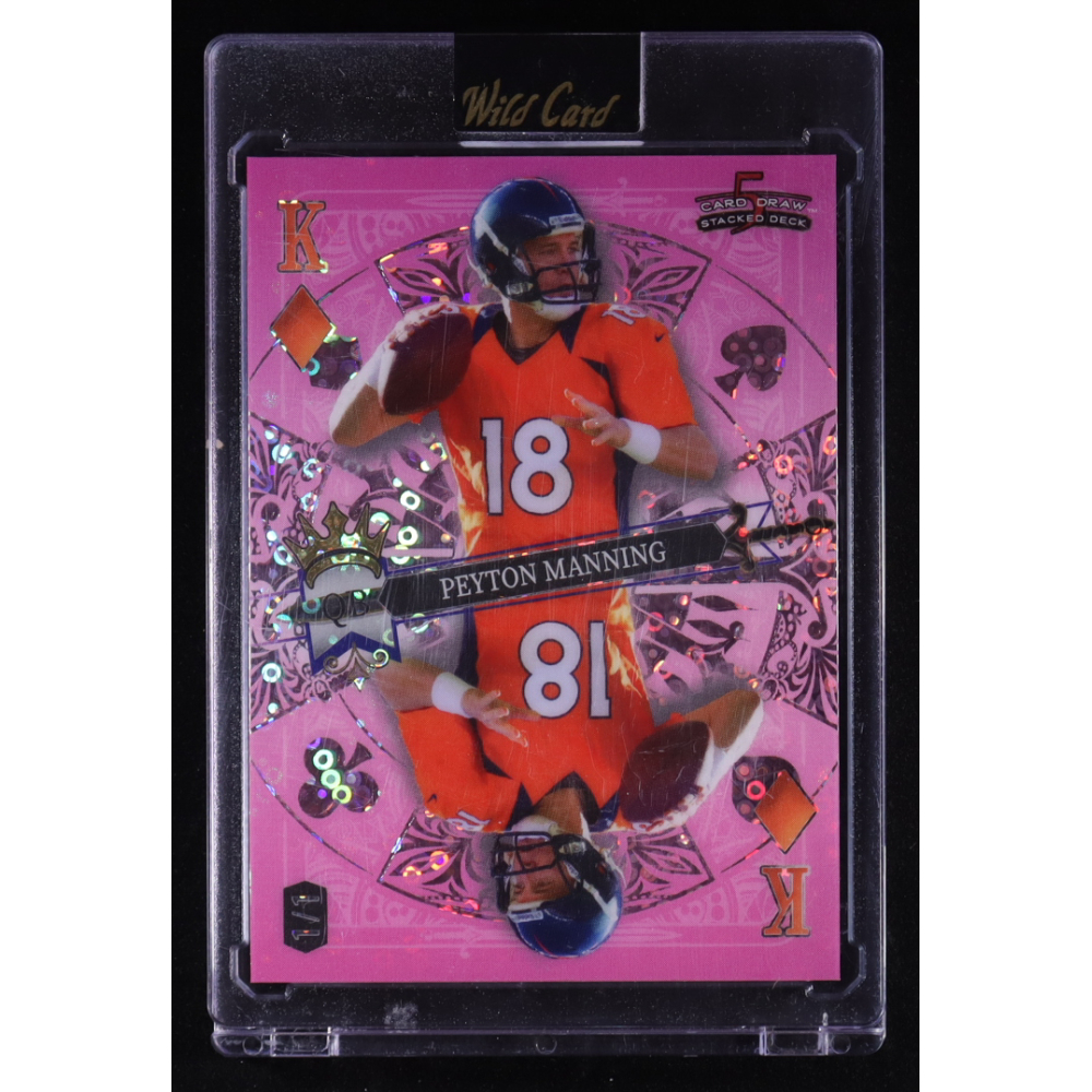 Peyton Manning 2024 Wild Card 5 Card Draw Stacked Deck King Of Diamonds Pink Disco #SDPD-PMN #1/1 at PristineAuction.com