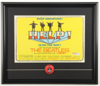 The Beatles Custom Framed "Help!" Photo Display with Vintage Lapel Beatles Pin at PristineAuction.com