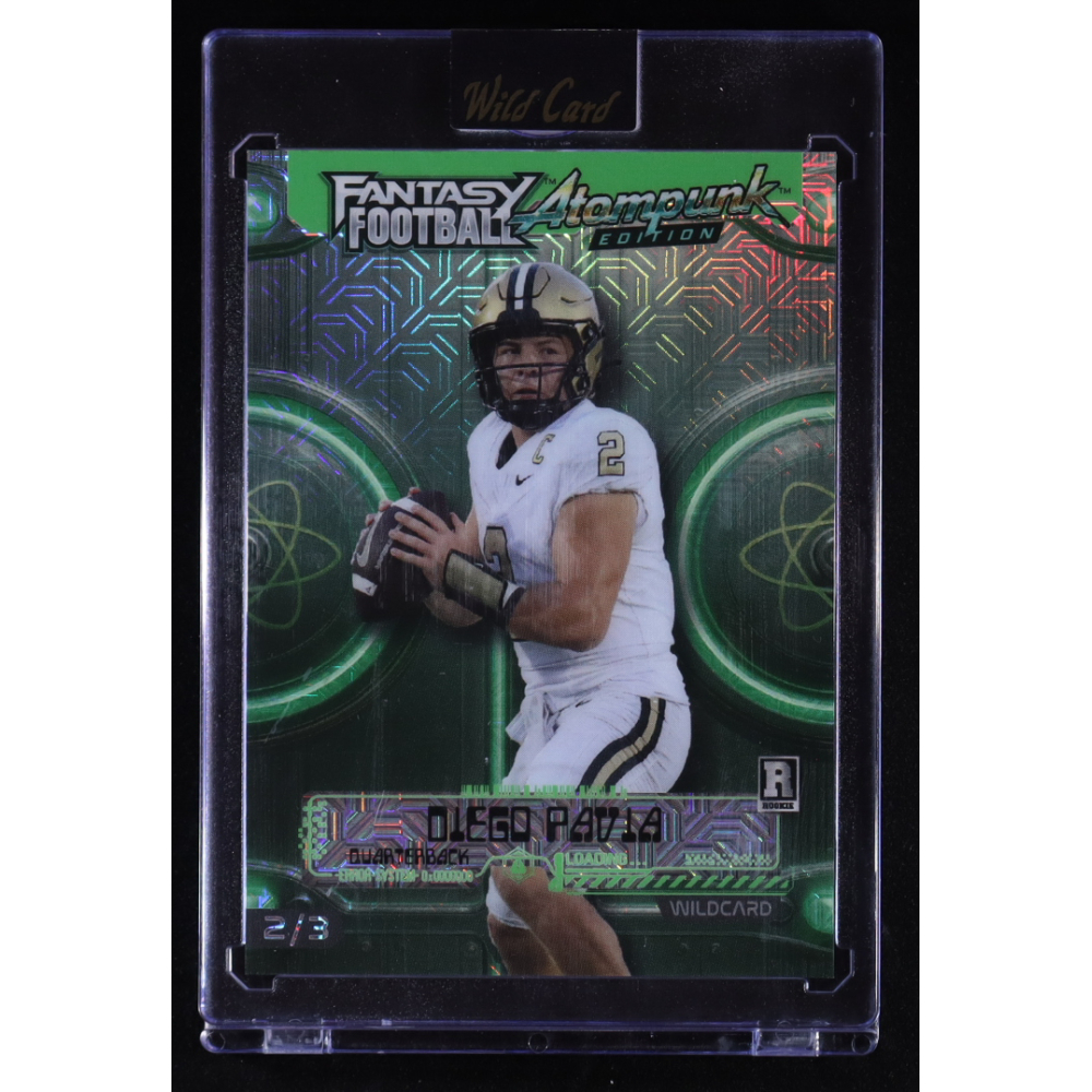 Diego Pavia 2026 Wild Card Atompunk Edition Fantasy Edition Green Mojo #FAPGR5-DP RC #2/3 at PristineAuction.com