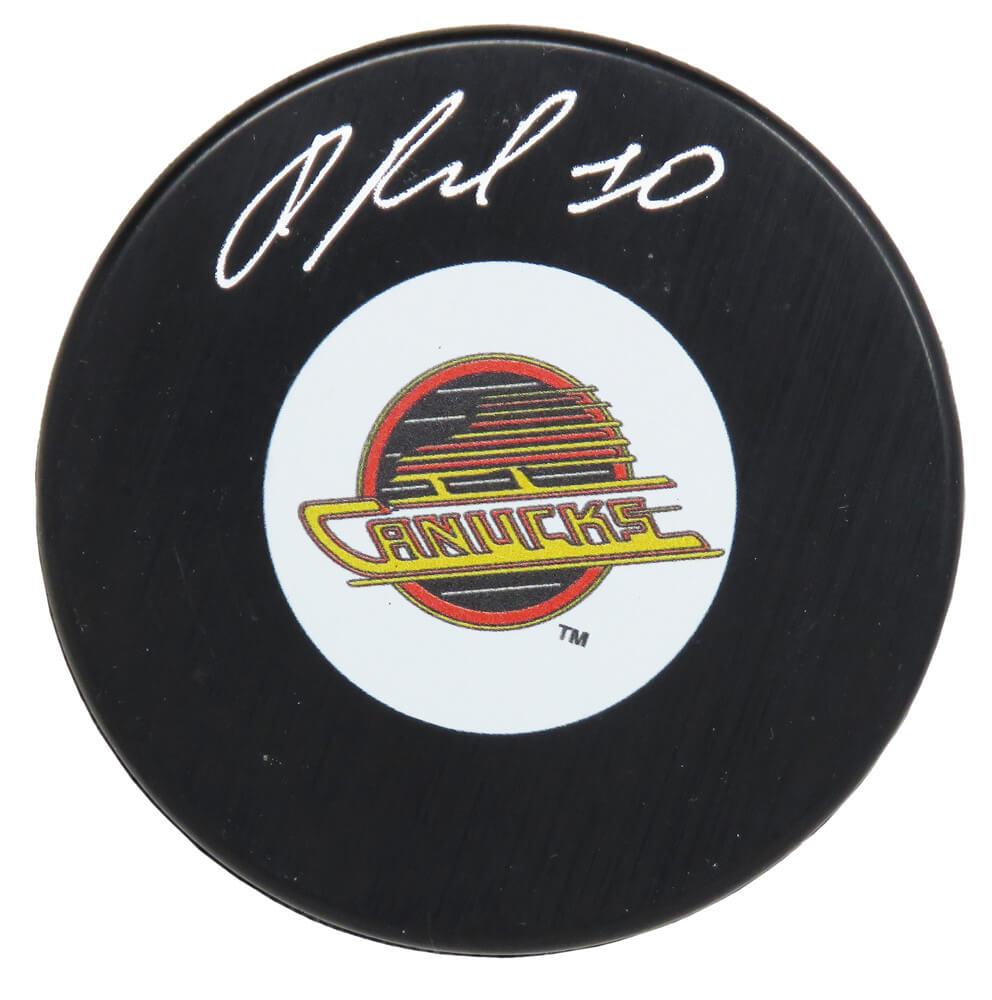 Pavel Bure Signed Canucks Logo Hockey Puck (Schwartz) at PristineAuction.com Pavel Bure Signed Canucks Logo Hockey Puck (Schwartz) at PristineAuction.com