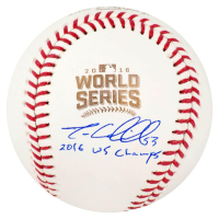 Trevor Cahill Signed 2016 World Series Baseball Inscribed "2016 WS Champs" (Schwartz) at PristineAuction.com
