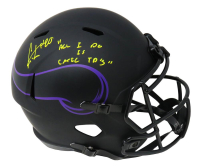 Cris Carter Signed Vikings Full-Size Eclipse Alternate Speed Helmet Inscribed "All I Do Is Catch TD's" (Schwartz) at PristineAuction.com