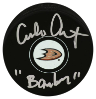 Emilio Estevez Signed Mighty Ducks Logo Hockey Puck Inscribed "Bombay" (Schwartz) at PristineAuction.com