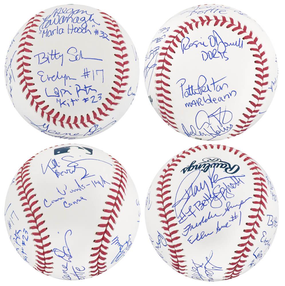 "A League Of Their Own" OML Baseball Cast-Signed & Inscribed by (11) with Geena Davis, Lori Petty, Rosie O'Donnell (Schwartz) at PristineAuction.com "A League Of Their Own" OML Baseball Cast-Signed & Inscribed by (11) with Geena Davis, Lori Petty, Rosie O'Donnell (Schwartz) at PristineAuction.com