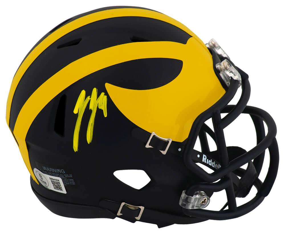 J. J. McCarthy Signed Michigan Wolverines Speed Mini Helmet (Beckett) at PristineAuction.com J. J. McCarthy Signed Michigan Wolverines Speed Mini Helmet (Beckett) at PristineAuction.com