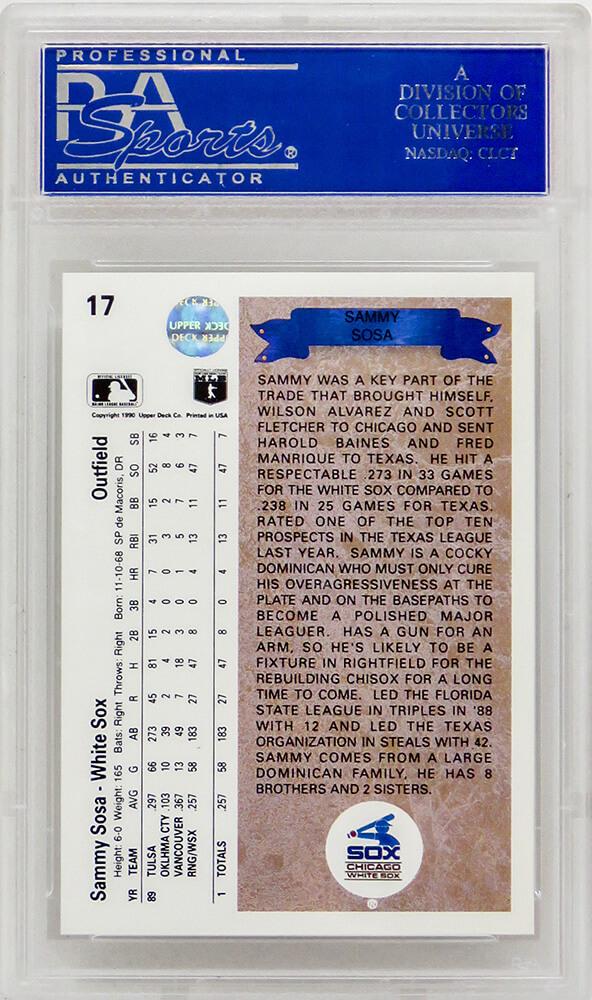 Sammy Sosa 1990 Upper Deck #17 RC (PSA 10) at PristineAuction.com Sammy Sosa 1990 Upper Deck #17 RC (PSA 10) at PristineAuction.com