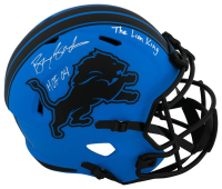 Barry Sanders Signed Lions Full-Size Rave Alternate Speed Helmet Inscribed "The Lion King" & "HOF 04" (Schwartz) at PristineAuction.com