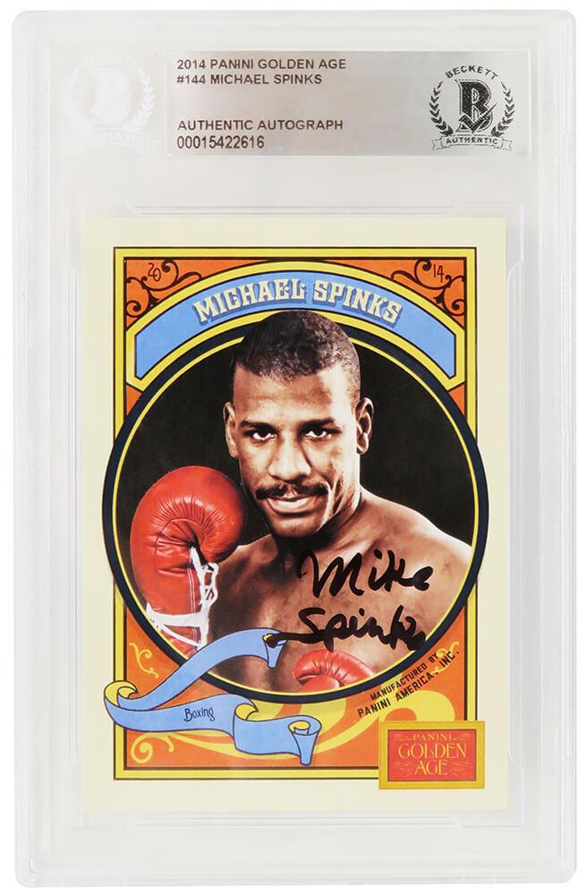 Michael Spinks Signed 2014 Panini Golden Age #144 (BGS) at PristineAuction.com Michael Spinks Signed 2014 Panini Golden Age #144 (BGS) at PristineAuction.com