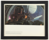 Star Wars "Battle Above the Death Star" 1977 Ralph McQuarrie Custom Framed Pre-Production Art Photo Display with Movie Lapel Pin at PristineAuction.com