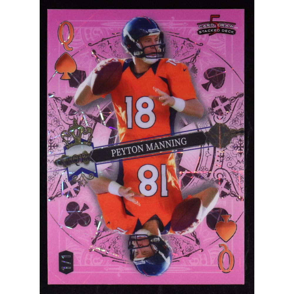 Peyton Manning 2024 Wild Card 5 Card Draw Stacked Deck Queen of Diamonds Pink Velocity #SDPS-PMN #1/1 at PristineAuction.com