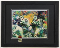 "Joe Namath at the Super Bowl" Custom Framed Leroy Neiman Art Print with Official Super Bowl III Pin at PristineAuction.com