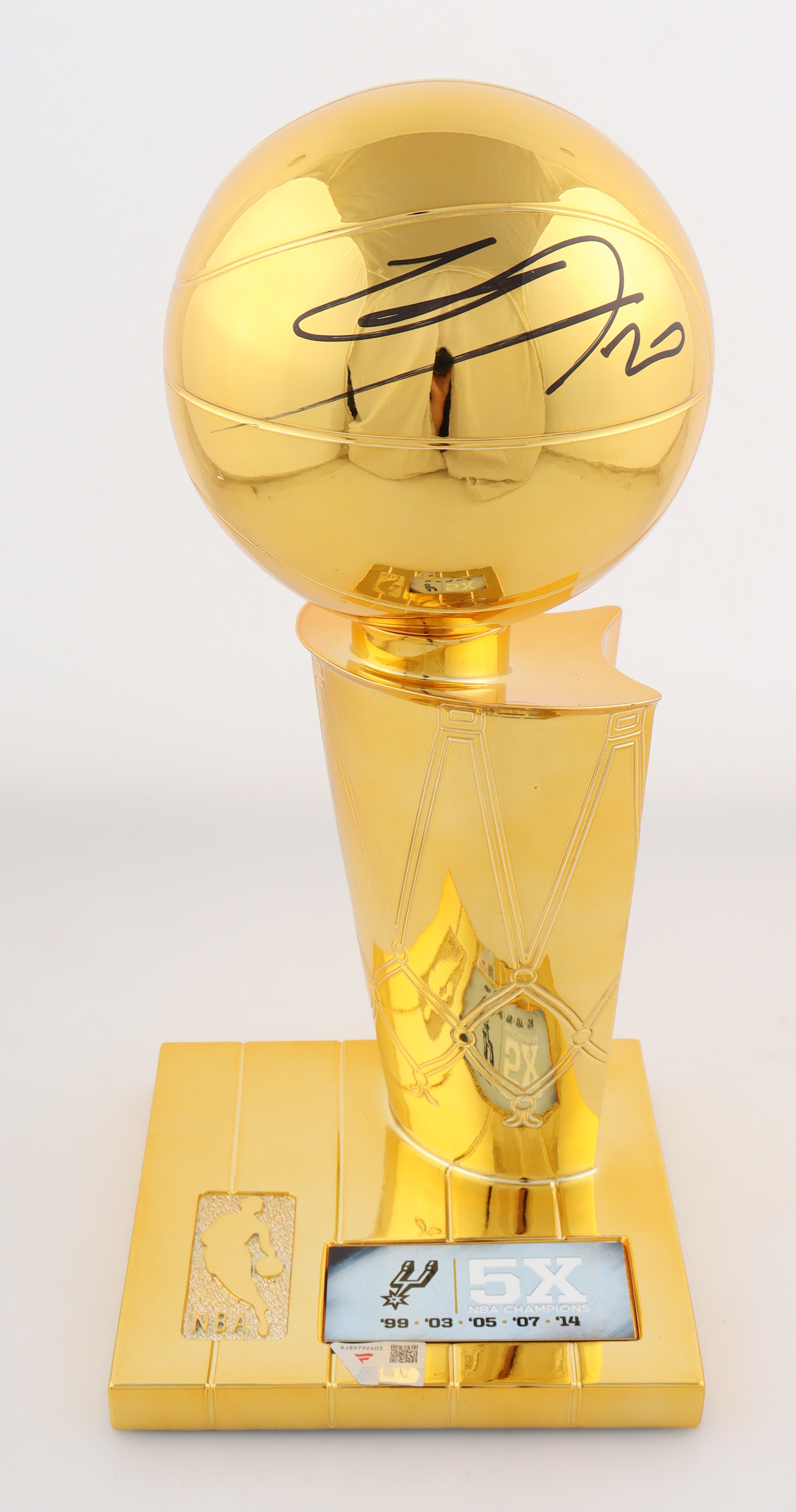 Manu Ginobili Signed Spurs Replica Championship Trophy (Fanatics) at PristineAuction.com Manu Ginobili Signed Spurs Replica Championship Trophy (Fanatics) at PristineAuction.com
