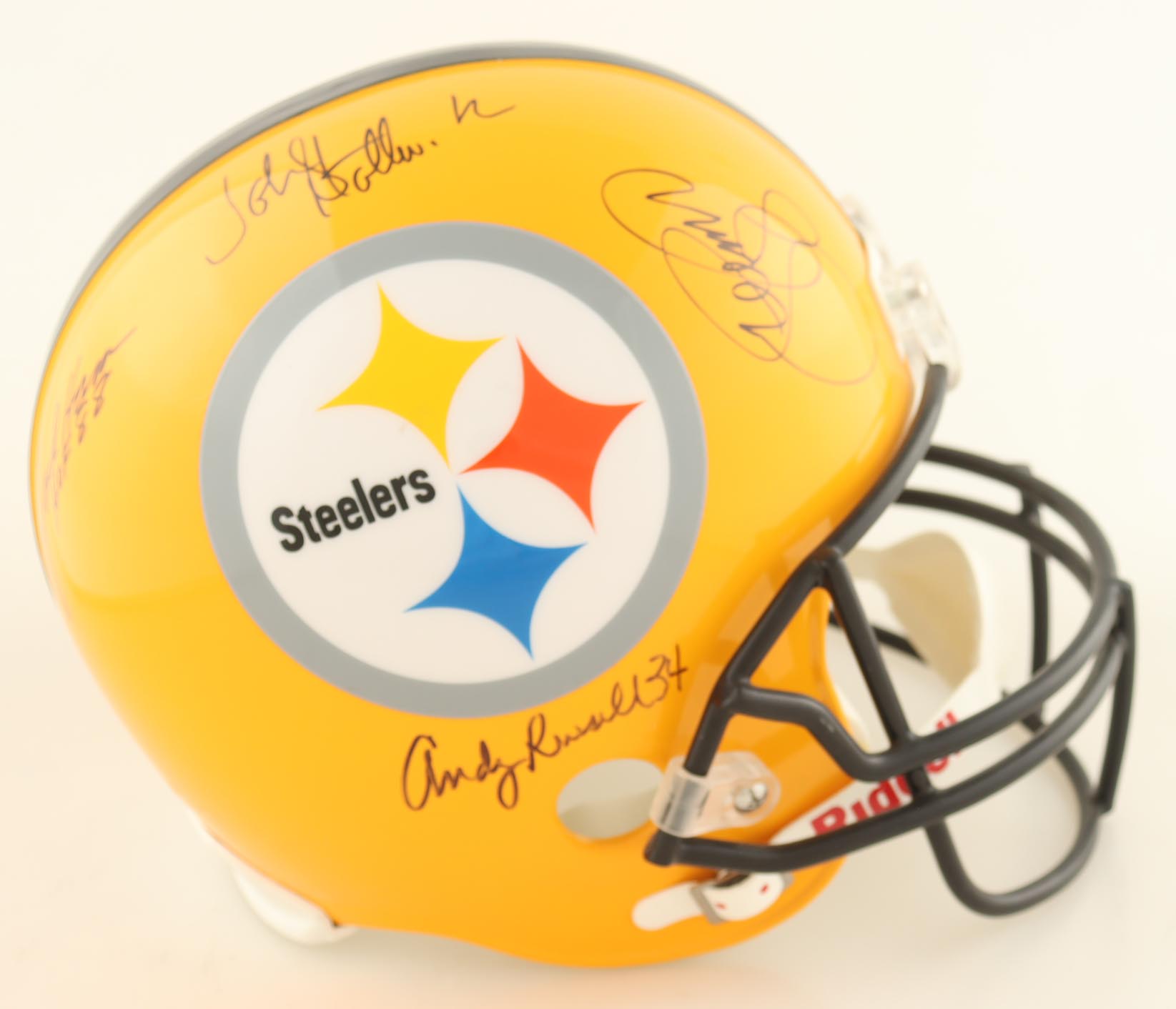 Steelers Full-Size Helmet Signed by John Stallworth, Jack Ham, L.C. Greenwood & Andy Russell Inscribed "HOF 88" (JSA) at PristineAuction.com Steelers Full-Size Helmet Signed by John Stallworth, Jack Ham, L.C. Greenwood & Andy Russell Inscribed "HOF 88" (JSA) at PristineAuction.com