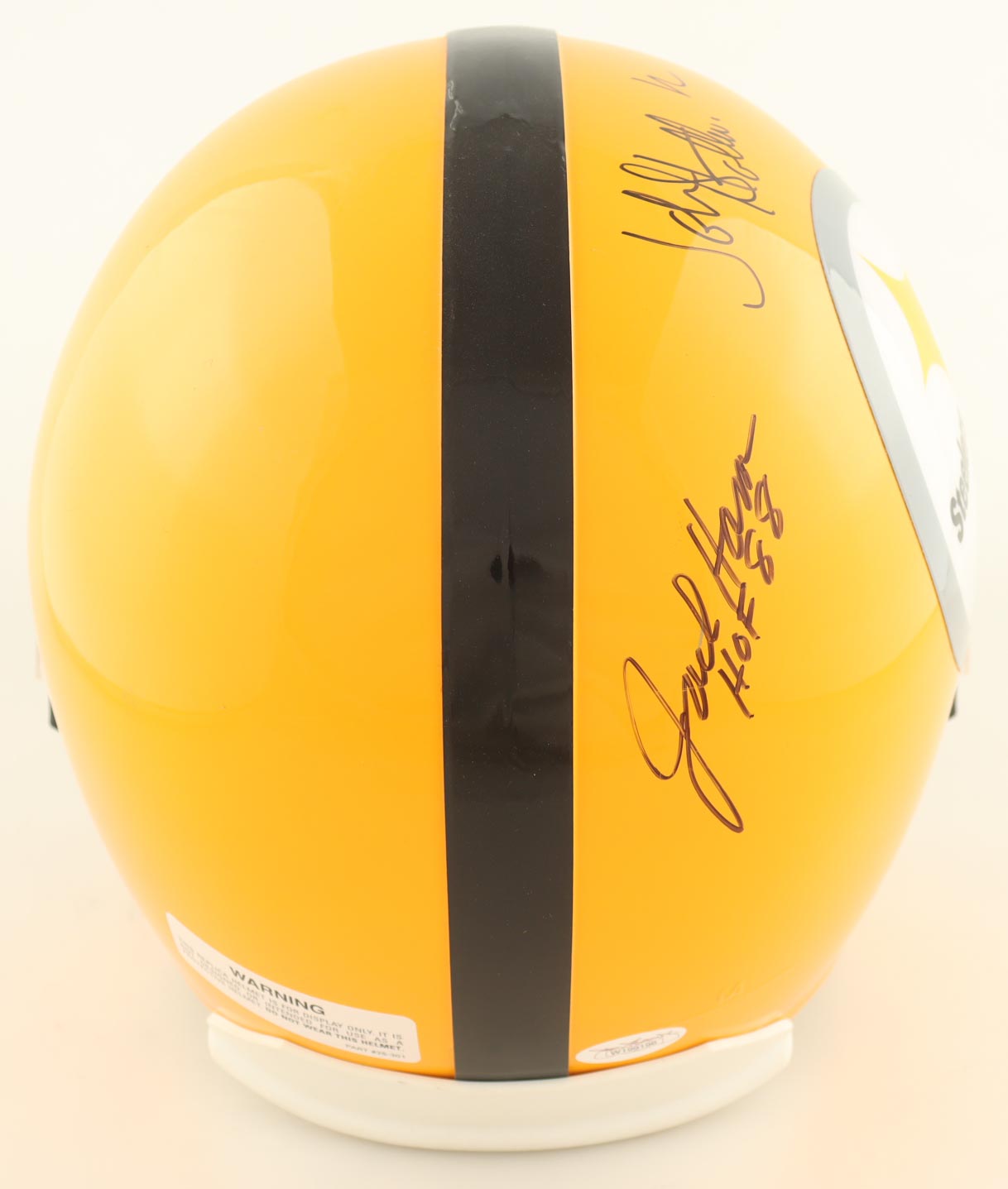 Steelers Full-Size Helmet Signed by John Stallworth, Jack Ham, L.C. Greenwood & Andy Russell Inscribed "HOF 88" (JSA) at PristineAuction.com Steelers Full-Size Helmet Signed by John Stallworth, Jack Ham, L.C. Greenwood & Andy Russell Inscribed "HOF 88" (JSA) at PristineAuction.com