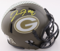 Josh Jacobs Signed Packers Salute to Service Alternate Speed Mini Helmet (Beckett, Fanatics & Jacobs) at PristineAuction.com