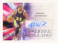 Magic Johnson 2025 Leaf In The Game Used Pure Adrenaline Autographs Glitter Holo #Pa-MJ1 #5/12 at PristineAuction.com