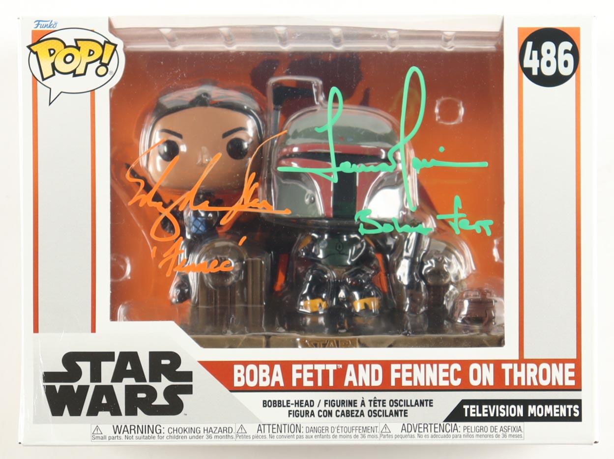 Temuera Morrison & Ming-Na Wen Signed "Star Wars" #486 Boba Fett And Fennec On Throne Bobble-Head Funko Pop! Vinyl Figure Inscribed "Boba Fett" & "Fennec" (JSA) at PristineAuction.com Temuera Morrison & Ming-Na Wen Signed "Star Wars" #486 Boba Fett And Fennec On Throne Bobble-Head Funko Pop! Vinyl Figure Inscribed "Boba Fett" & "Fennec" (JSA) at PristineAuction.com