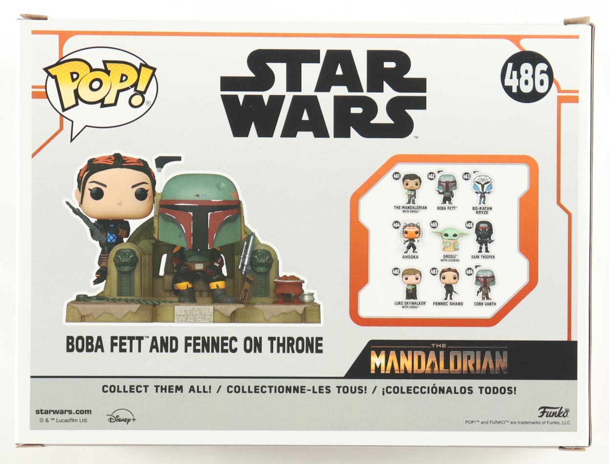 Temuera Morrison & Ming-Na Wen Signed "Star Wars" #486 Boba Fett And Fennec On Throne Bobble-Head Funko Pop! Vinyl Figure Inscribed "Boba Fett" & "Fennec" (JSA) at PristineAuction.com Temuera Morrison & Ming-Na Wen Signed "Star Wars" #486 Boba Fett And Fennec On Throne Bobble-Head Funko Pop! Vinyl Figure Inscribed "Boba Fett" & "Fennec" (JSA) at PristineAuction.com