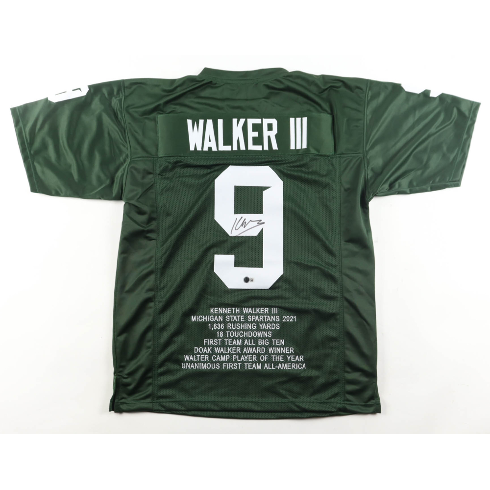 Kenneth Walker III Signed Career Highlight Stat Jersey (Beckett) at PristineAuction.com