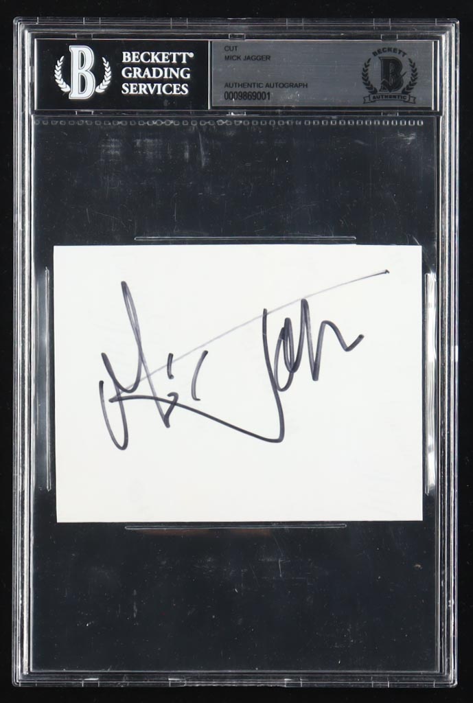 Mick Jagger Signed Cut (BGS) at PristineAuction.com Mick Jagger Signed Cut (BGS) at PristineAuction.com