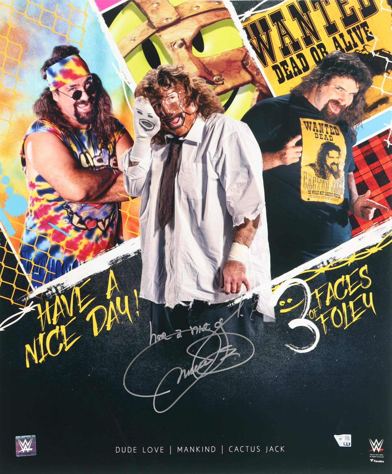 Mankind Signed WWE 20x24 Photo Inscribed "Have a Nice Day!" (Fanatics) at PristineAuction.com Mankind Signed WWE 20x24 Photo Inscribed "Have a Nice Day!" (Fanatics) at PristineAuction.com