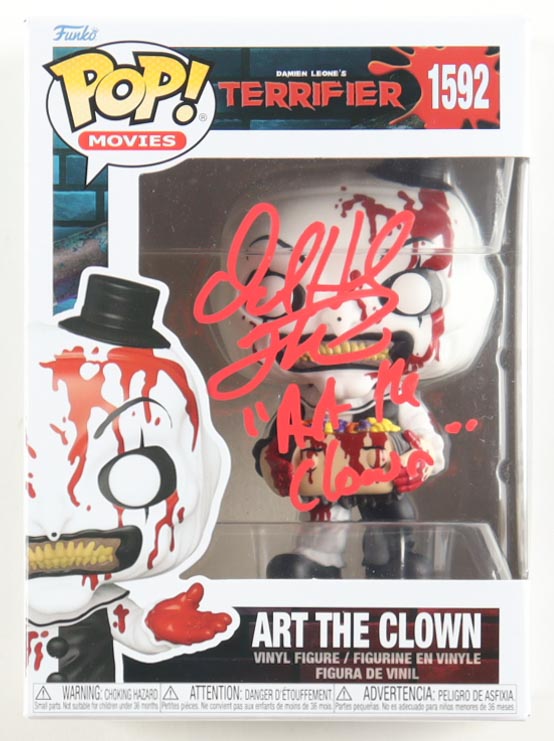 David Howard Thornton Signed "Damien Leone's: Terrifier" #1592 Art The Clown Funko Pop! Vinyl Figure Inscribed "Art The Clown" (JSA) at PristineAuction.com David Howard Thornton Signed "Damien Leone's: Terrifier" #1592 Art The Clown Funko Pop! Vinyl Figure Inscribed "Art The Clown" (JSA) at PristineAuction.com
