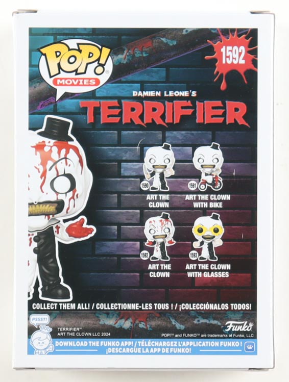 David Howard Thornton Signed "Damien Leone's: Terrifier" #1592 Art The Clown Funko Pop! Vinyl Figure Inscribed "Art The Clown" (JSA) at PristineAuction.com David Howard Thornton Signed "Damien Leone's: Terrifier" #1592 Art The Clown Funko Pop! Vinyl Figure Inscribed "Art The Clown" (JSA) at PristineAuction.com