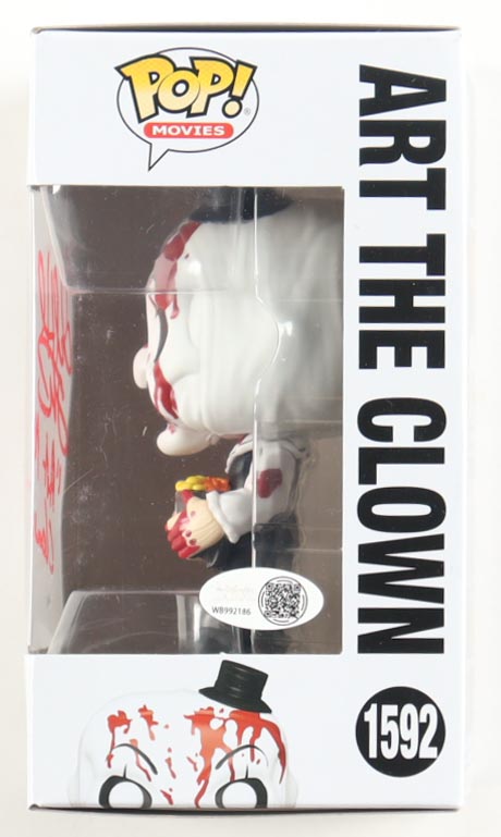 David Howard Thornton Signed "Damien Leone's: Terrifier" #1592 Art The Clown Funko Pop! Vinyl Figure Inscribed "Art The Clown" (JSA) at PristineAuction.com David Howard Thornton Signed "Damien Leone's: Terrifier" #1592 Art The Clown Funko Pop! Vinyl Figure Inscribed "Art The Clown" (JSA) at PristineAuction.com