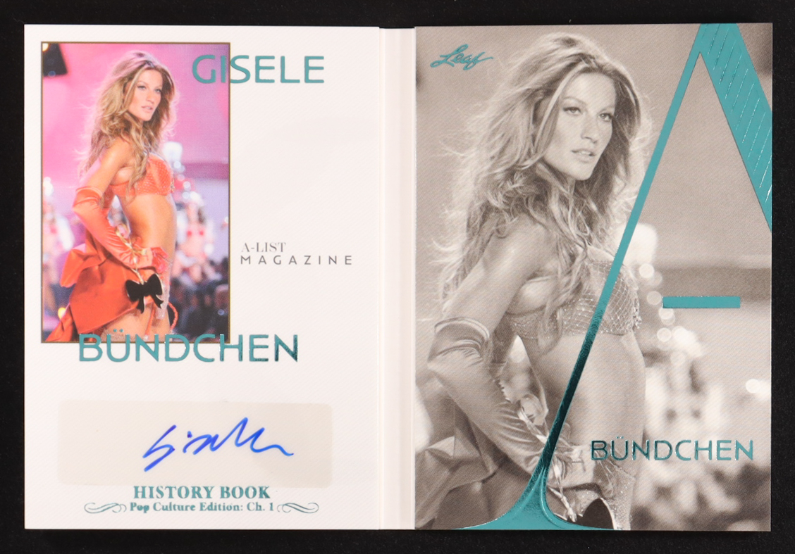 Gisele Bündchen 2024 Leaf History Book A List Magazine Set Pop Culture Edition Chapter One Signatures Teal #ALM-GB1 #1/5 at PristineAuction.com Gisele Bündchen 2024 Leaf History Book A List Magazine Set Pop Culture Edition Chapter One Signatures Teal #ALM-GB1 #1/5 at PristineAuction.com