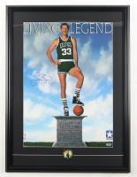 Larry Bird Signed Celtics Custom Framed 1988 Vintage Converse In-Store Poster Display with Celtics Logo Pin (PSA) at PristineAuction.com