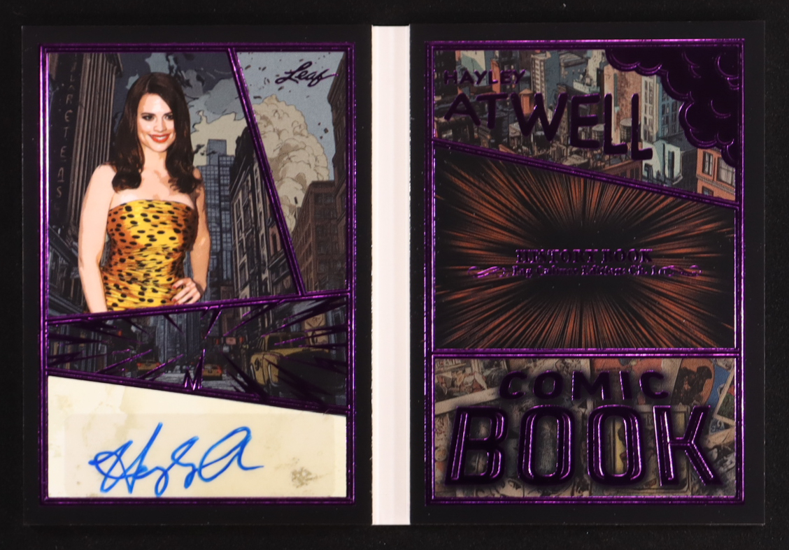 Hayley Atwell 2024 Leaf History Book Comic Book Set Pop Culture Edition Chapter One Signatures Purple #CB-HA1 #08/10 at PristineAuction.com Hayley Atwell 2024 Leaf History Book Comic Book Set Pop Culture Edition Chapter One Signatures Purple #CB-HA1 #08/10 at PristineAuction.com