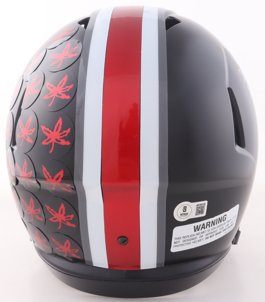 A. J. Hawk Signed Ohio State Buckeyes Full-Size Speed Helmet with Multiple Career Highlight Inscriptions (Beckett) at PristineAuction.com A. J. Hawk Signed Ohio State Buckeyes Full-Size Speed Helmet with Multiple Career Highlight Inscriptions (Beckett) at PristineAuction.com